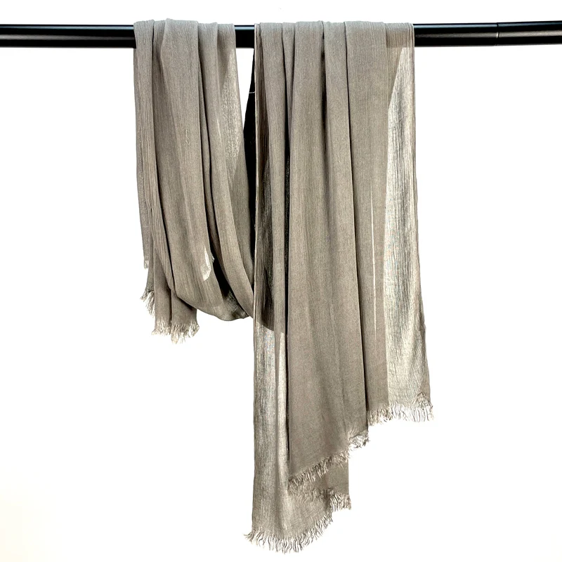 Hot sale ethnic soft light weight rayon modal hijabs solid head 100% viscose cotton scarf tassels shaded shawls muslim women