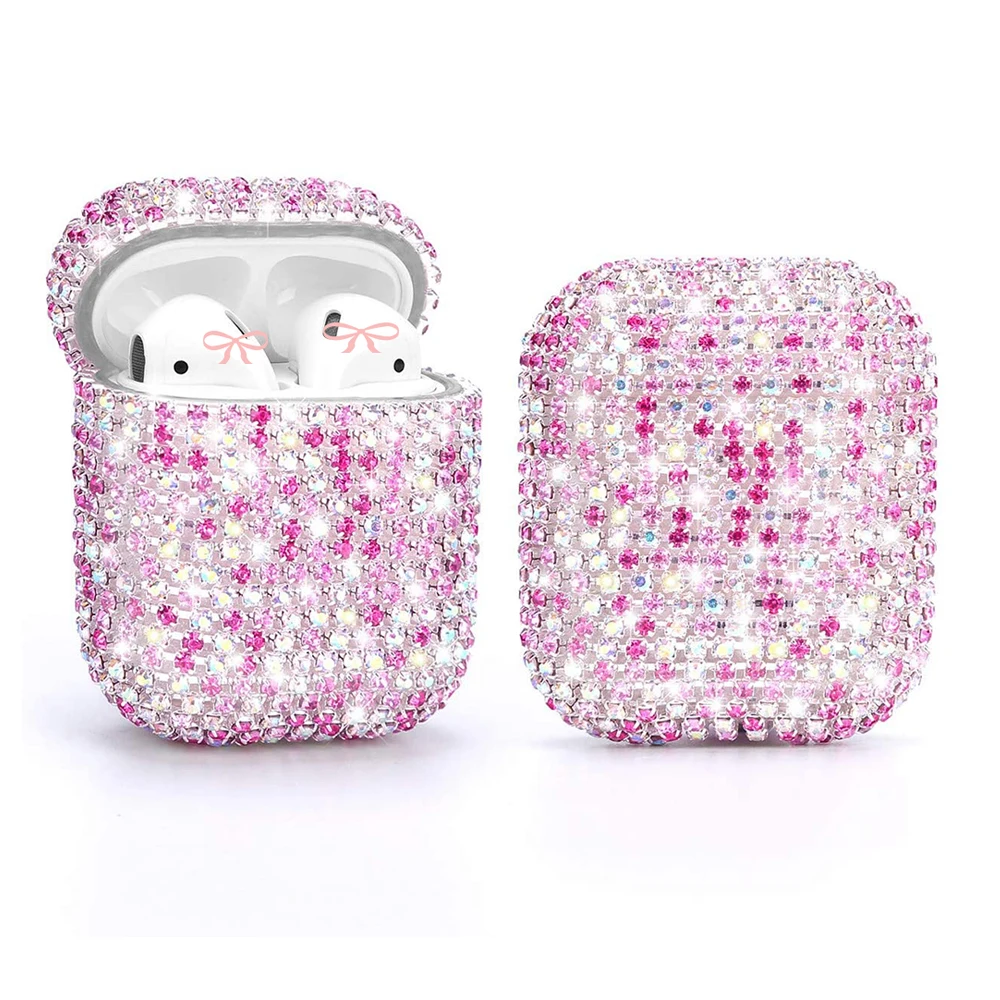 Hard Carrying Case Handmade Luxury Rhinestone Protective Charging Cases Accessories for 2 and 1 Diamond for airpod Case