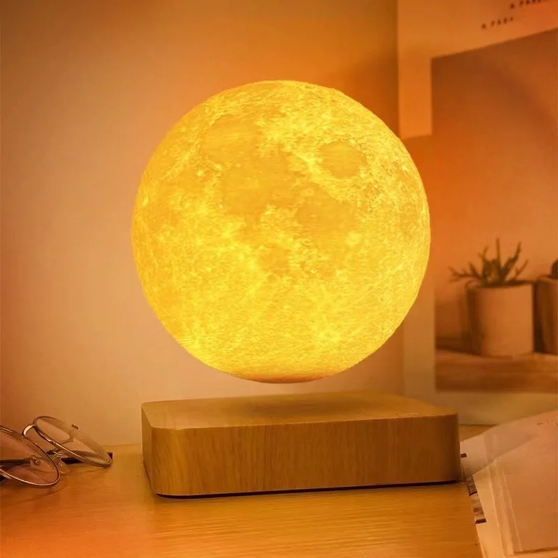 Snooker Wireless Standing Globe Circle Cute Bedside Decoration Geometric Magnetic Float Circle Anti Gravity Table Lamp Battery