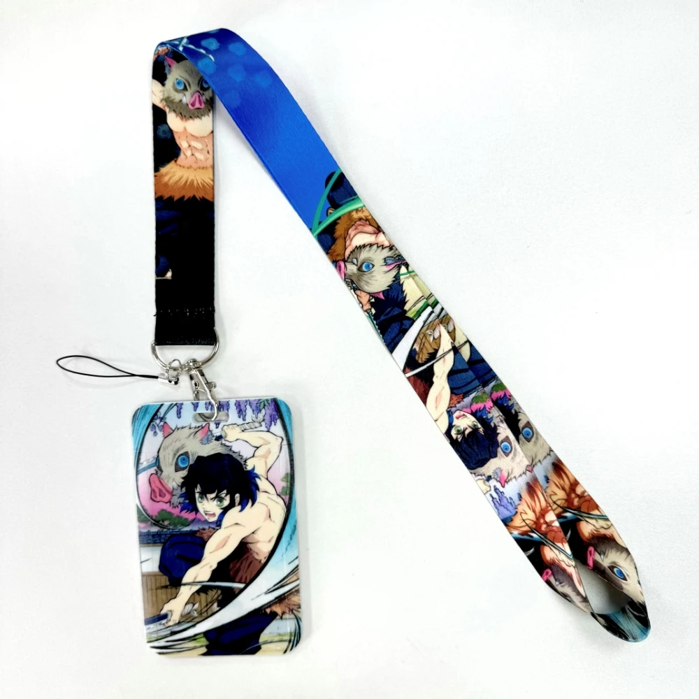 Manufacturers Direct Cartoon Card Cover Double-Sided Printed Plastic Bus Card Lanyard One Piece Anti-Loss Lanyard Card Clip
