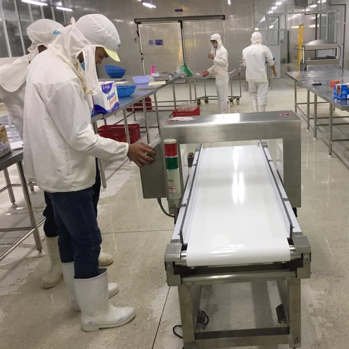 Conveyor tunnel metal detecting for aluminum foil packaging detector