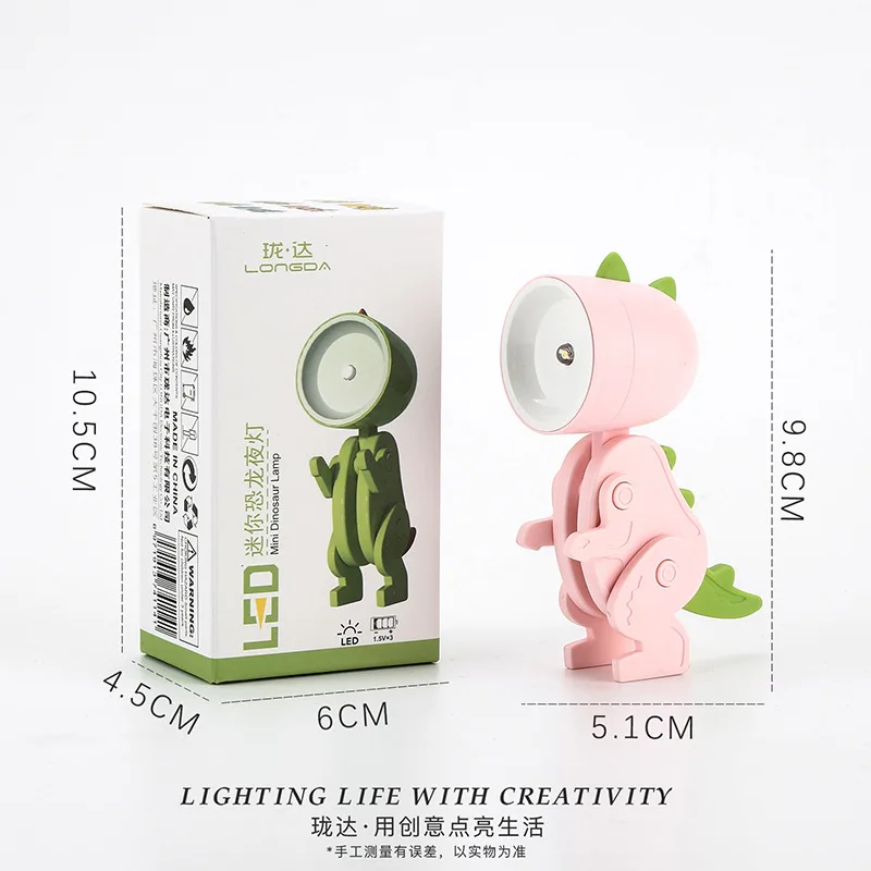Creative Dinasure Flashing Light-up DIY Toys LED Night Light Desktop Ornament Cartoon Animal Models Kids Toy Christmas Gift