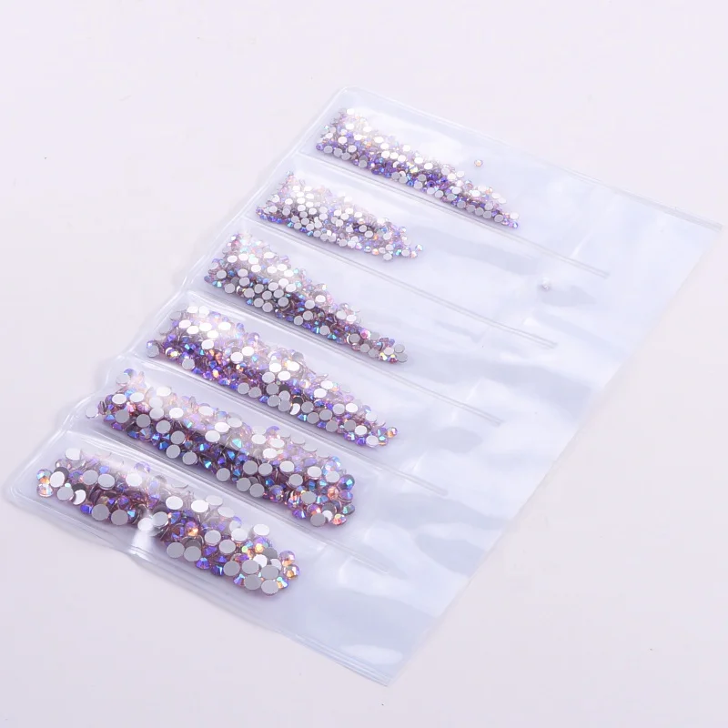 Factory Wholesale 6 Small Bags Packing Non Hotfix Crystal Strass Rhinestone for Wedding Dress
