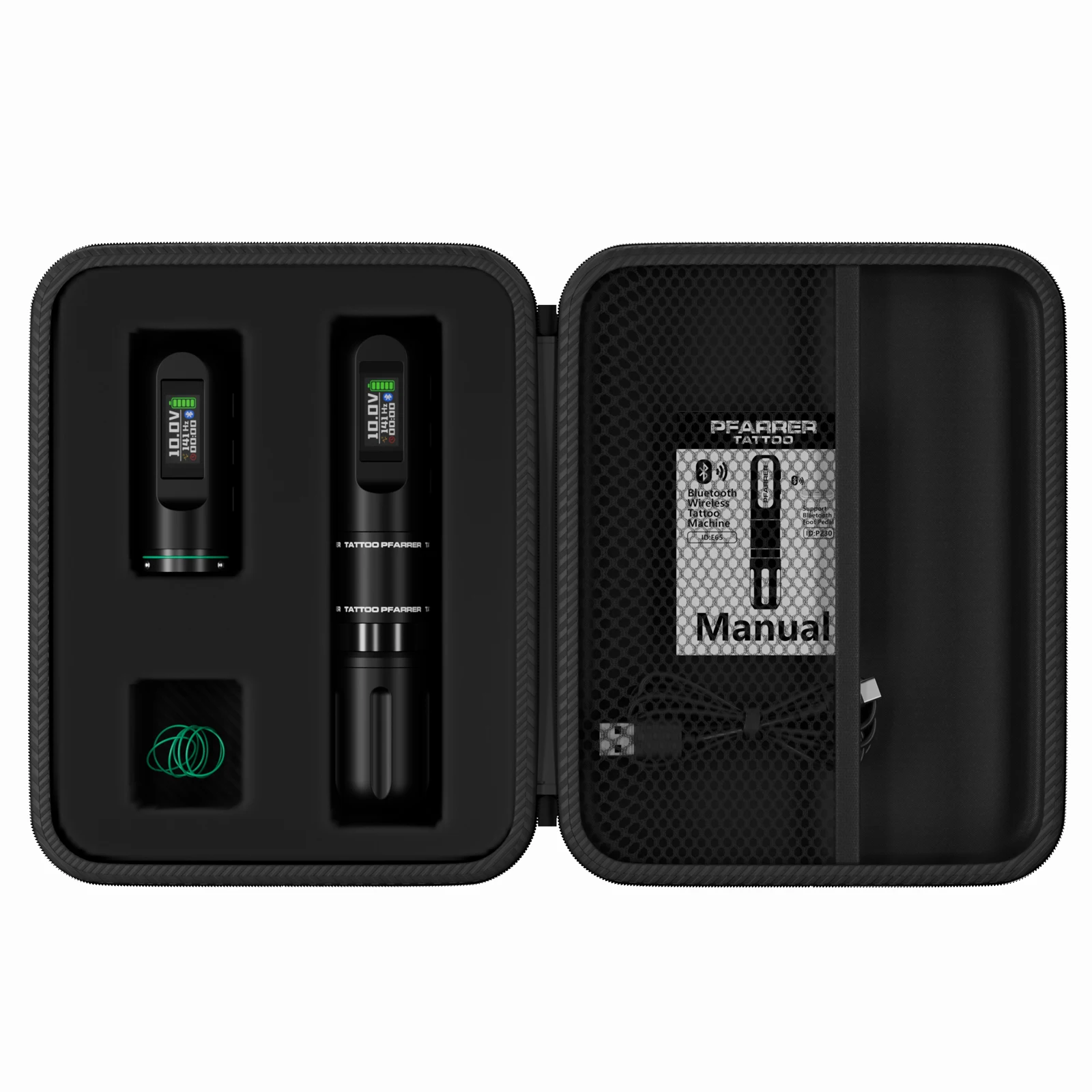 New Pfarrer Professional Wireless Rotary Tattoo Pen Dual Batteries Wireless Tattoo Machine Gun