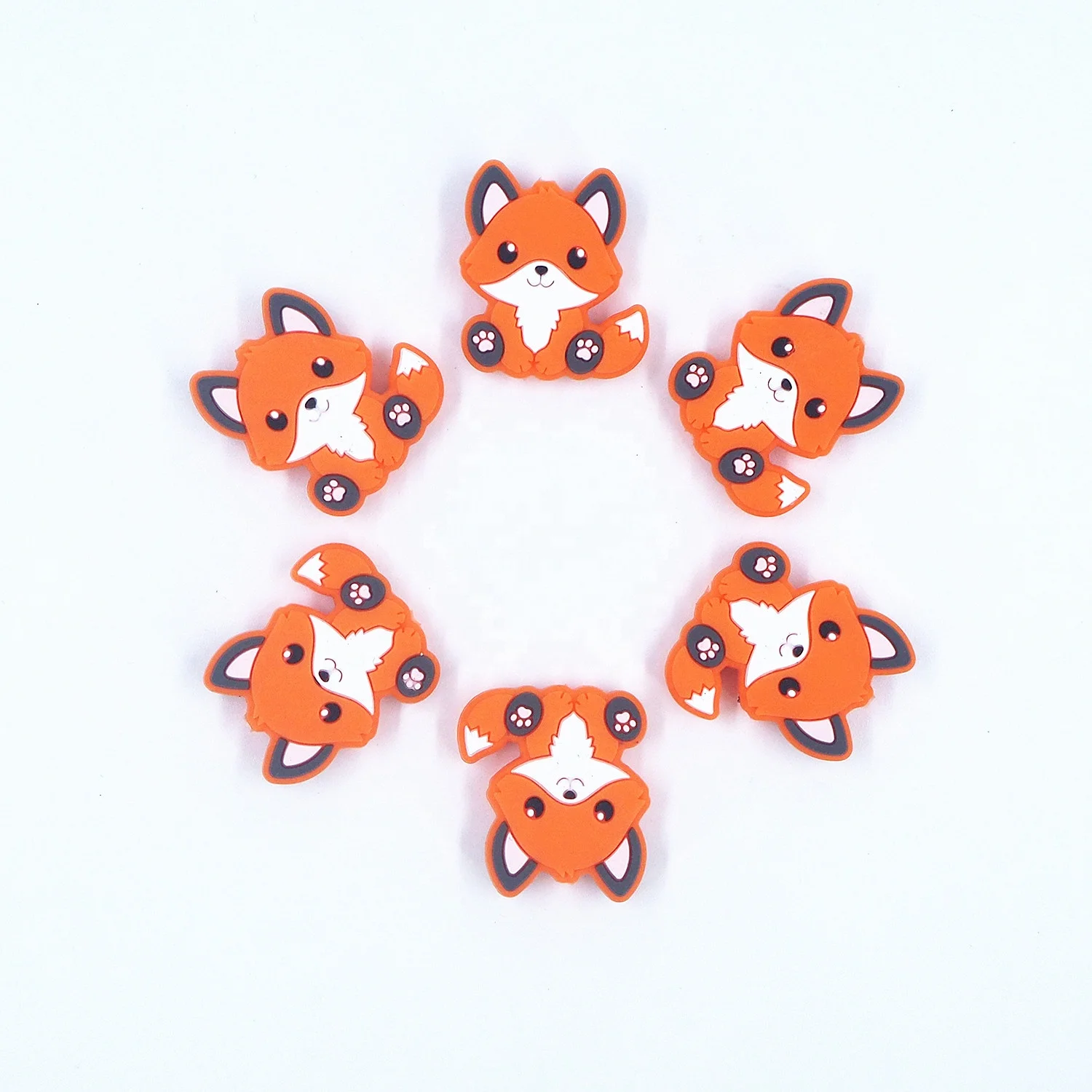 Wholesale BPA Free Rodent Teething DIY Nursing Bracelets Gift Fox Perle Cuentas De Silicona De Animales