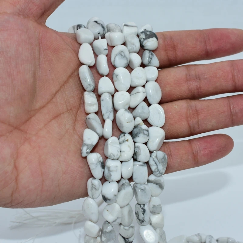 Wholesale 6*8/8*10mm Natural Howlite Loose Gemstone Beads White Color for DIY Jewelry
