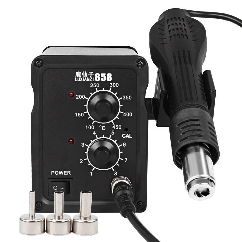 Luxianzi 858D soldering station rework station, 858D hot air gun rework station