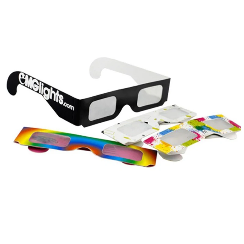 Custom Love Heart Star Diffraction Glasses Cardboard 3D Fireworks Glasses