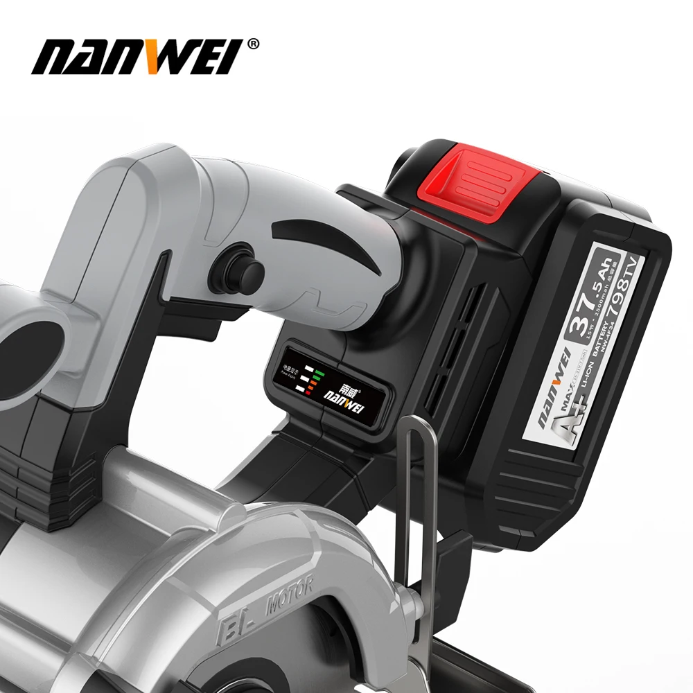Высококачественная цепная пила NANWEI 5-дюймовая Беспроводная электрическая циркулярная для резки по дереву и металлу