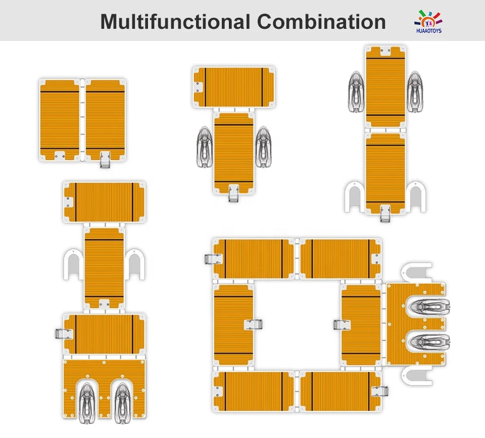 Drop stitch PVC Ocean multi person party inflatable floating Dock Jet Ski Inflatable dock platform