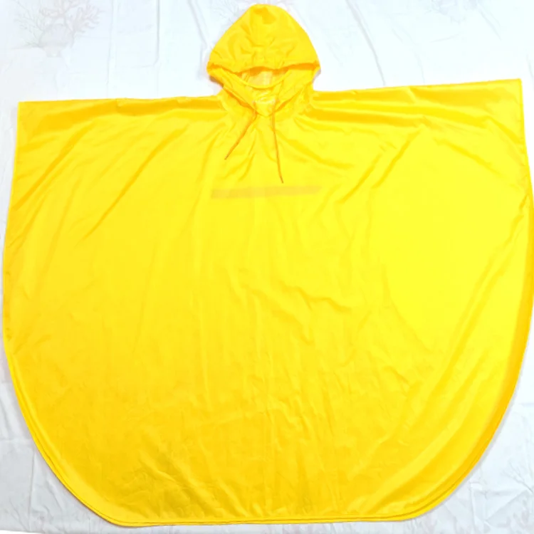 
High quality custom print reflective rain poncho yellow waterproof adult raincoat 