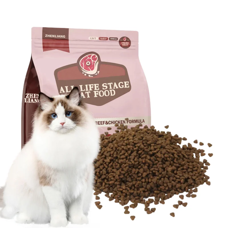 Dry Cat Food 1 to 12 Month Food Cat and Dog Chicken Mix Halal Dry Cat Food Manufacturer