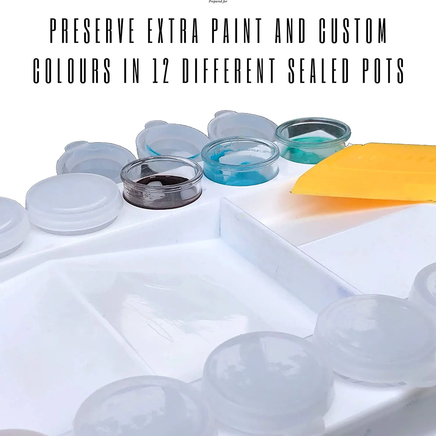 50619 4 wells 12 storage cups Plastic Artist Painting Drawing Tray Palette For Oil Watercolor Painting