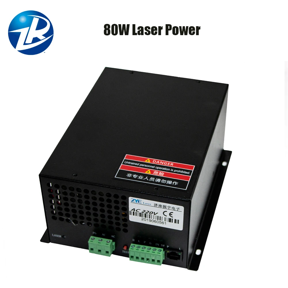 Zurong 80W CO2 Laser Power Supply ZR-80 80W Laser Equipment Parts MYJG 110V/220V For CO2 Laser Tube Engraving Cutting Machine