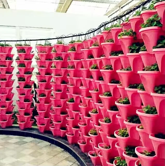 Durable Small Modular Plastic Stacking Planter Levitating Garden Vertical Tower Flower Planters Outdoor Nursery Pots
