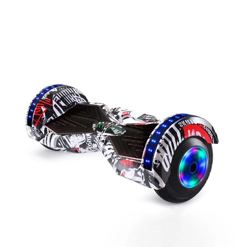8 Inch LED Light Electric Self Balancing Scooter Go Kart Handle Cheap Two Wheel Smart Balance Hoverboard With Handle