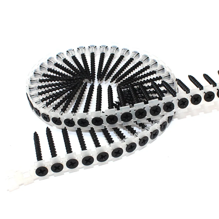 6*1 inch Cheap price Bugle Head Phillips Collated Drywall Screws Black Phosphate