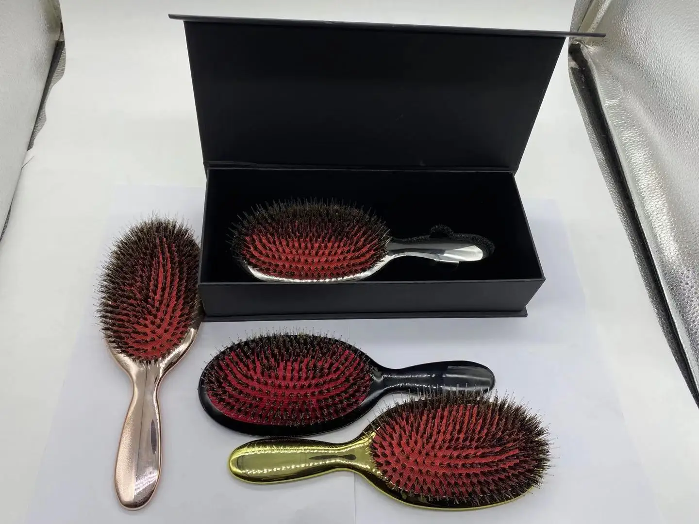Detangling Nylon Bristle Boar Massage Hair Brush High Quality Custom Logo Hairbrush Pig Bristle Hair Brushes
