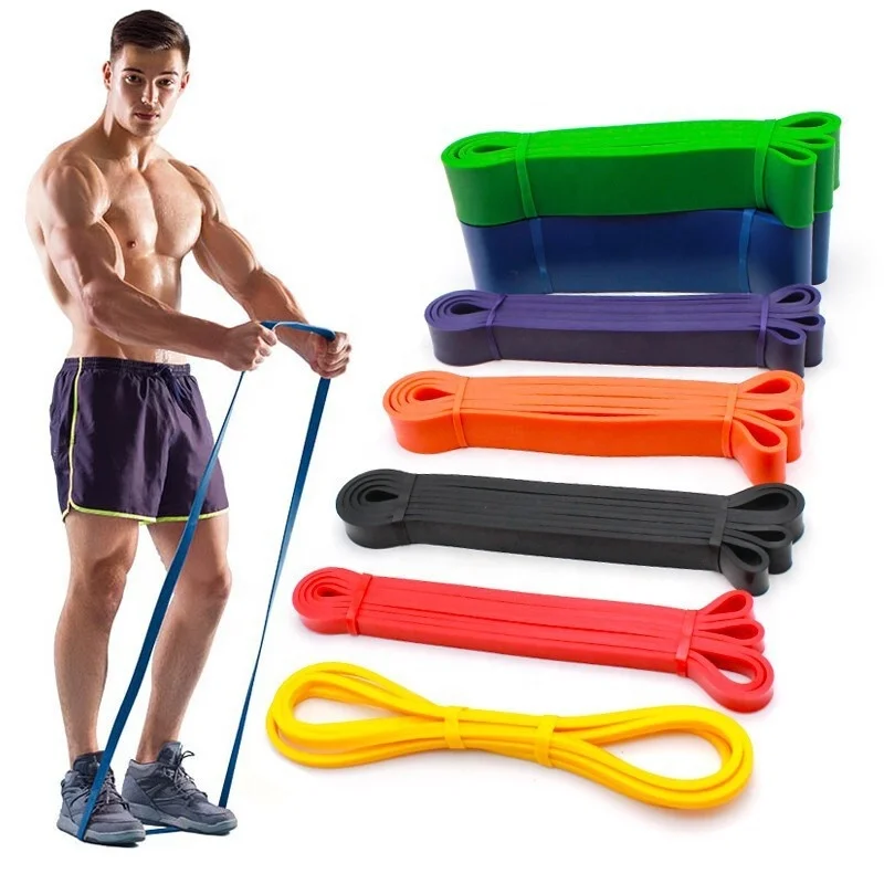 Hot Selling TPE Resistance Band OEM  Loop Exercise Color Elastic Stretch Yoga Fitness Accessories Home Gym High Quality