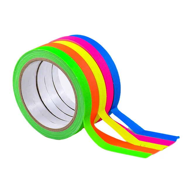 EONBON 6 Colors Fluorescent UV Blacklight Glow in The Dark Tape for UV Party Black Light Tape Glow