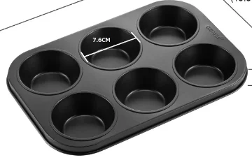 6 cavity best price hot selling high quality round muffin cup cake tray cupcake baking mold for muffins