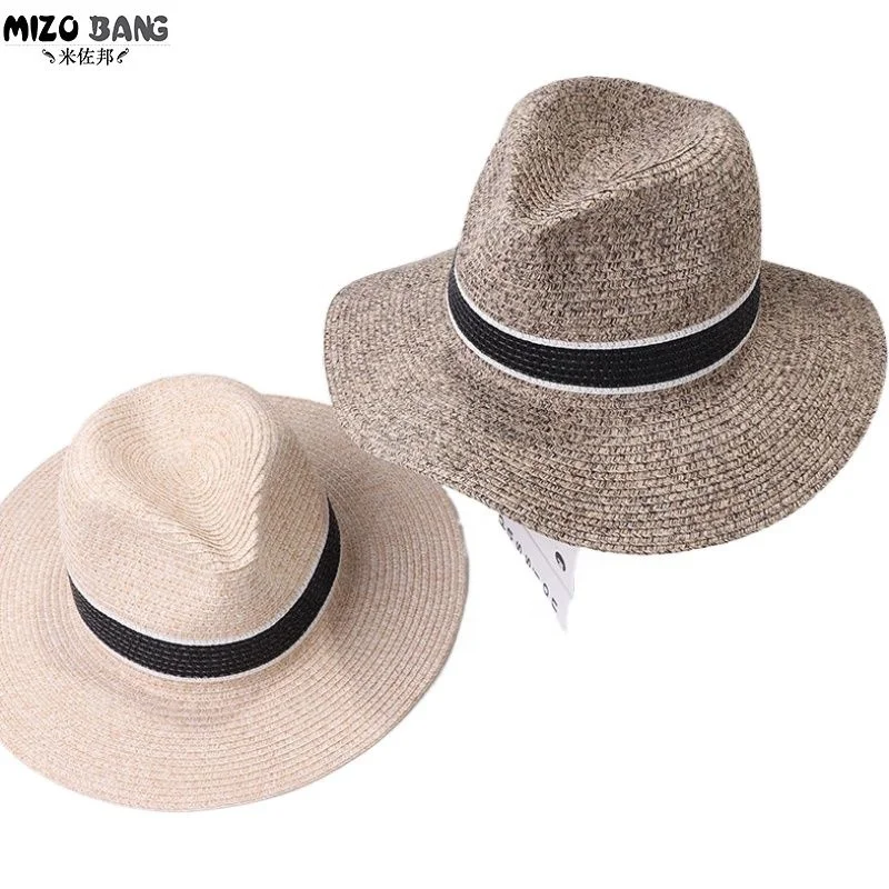2020 summer fascination outdoor fashion beach sun visor paper light wide brim bowler straw hat for woman custom logo