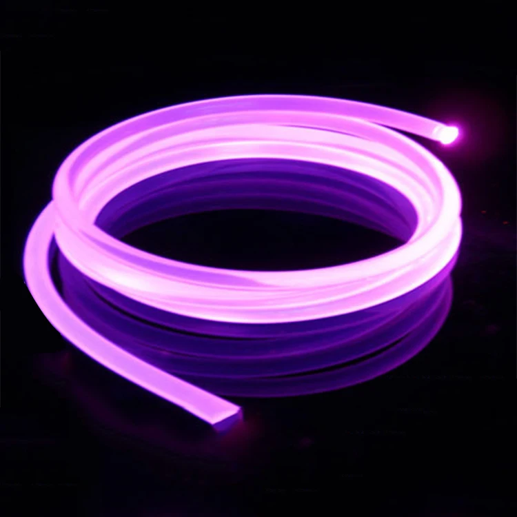 1.5Mm Polymer  Plastic Glow Fog Solid Core Side Emitting Milky Fiber Optic Cable For Pool Facade Lighting
