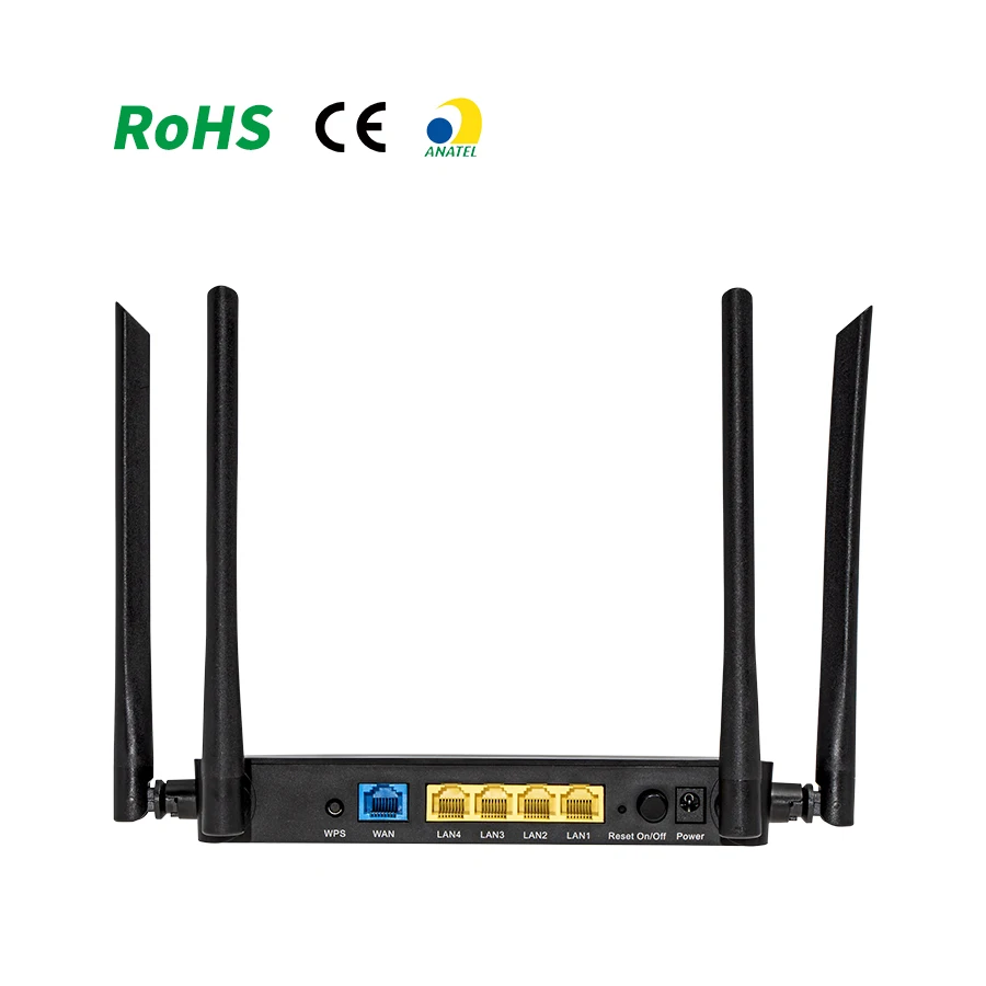 Fiber Optic Dual Band AC 1200mbps 1200 Router Wifi Wireless 5g Moden 4 Antenna Power Routers
