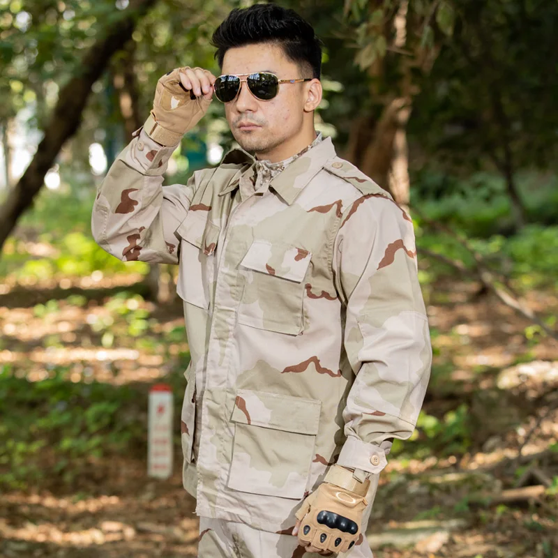 outdoor tactical Fatigues 3 Color Desert Combat camouflage Uniform
