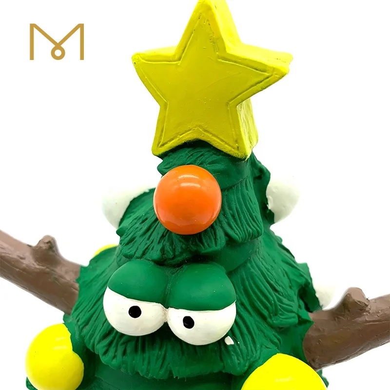 2024 New products christmas tree pet toy rubber latex toy eco-friendly squeaky xmas dog toy