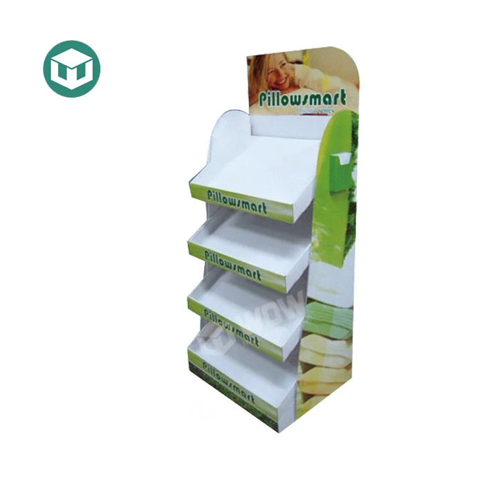 Customized Promotion Corrugated Floor Display Stand Pillow Display Shelves for Retail Stores