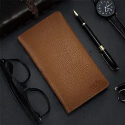 Free Shipping Wholesale Luxury Leather Wallet for Women Men Purse Phone Wallet Up to 6 Inch
