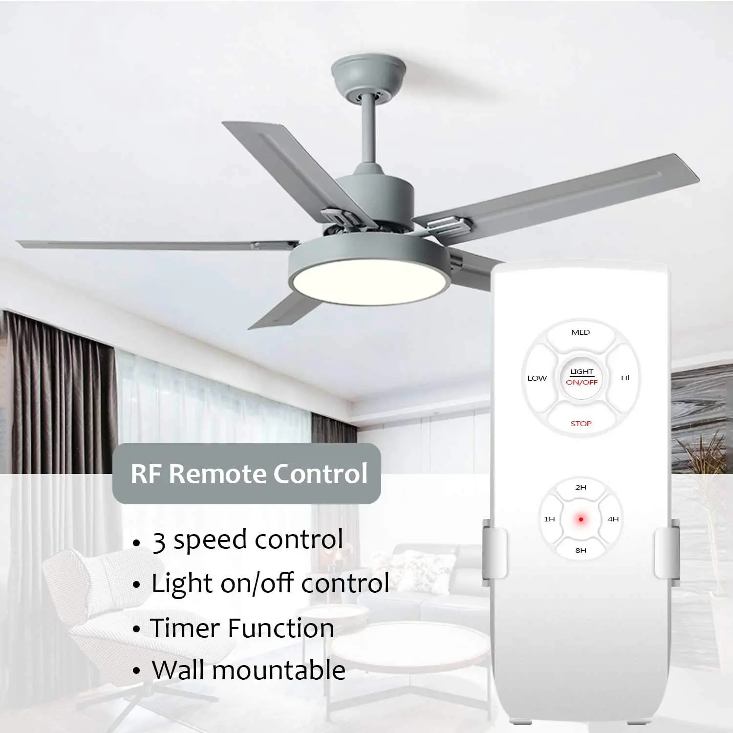 
WiFi Smart Ceiling Fan Light Controller Kit RF/APP Remote Control for Ceiling Fan Compatible with Alexa and Google Home Assist 