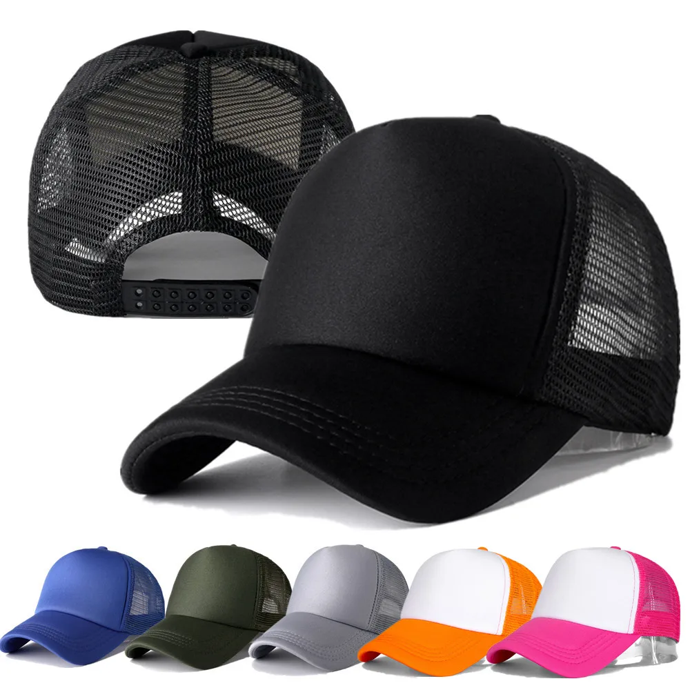 Women Men Hip Hop Unisex Casual Plain Mesh Baseball Adjustable Snapback custom Trucker Cap Streetwear Dad Hat