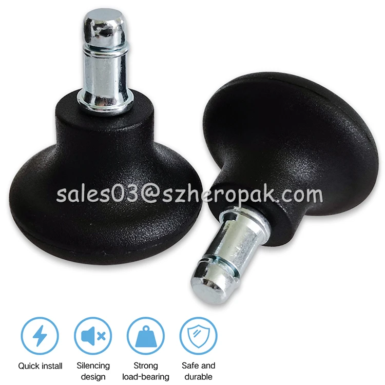 US Stock Set of 5 Pieces Black Bell Glides Replacement Office Chair Wheels Stopper Office Chair Swivel Caster Wheels