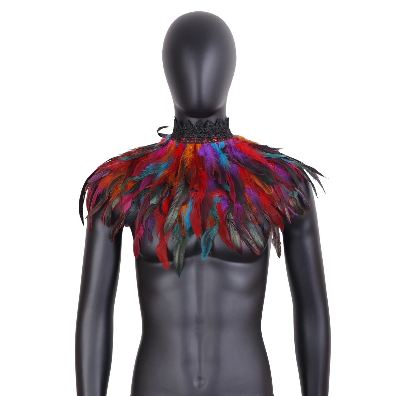 Primary Feathers Shawl Belts Costume Festival Punk Halloween Carnival Dressing Harness Bra Party Rave Dance Costume Burning Man