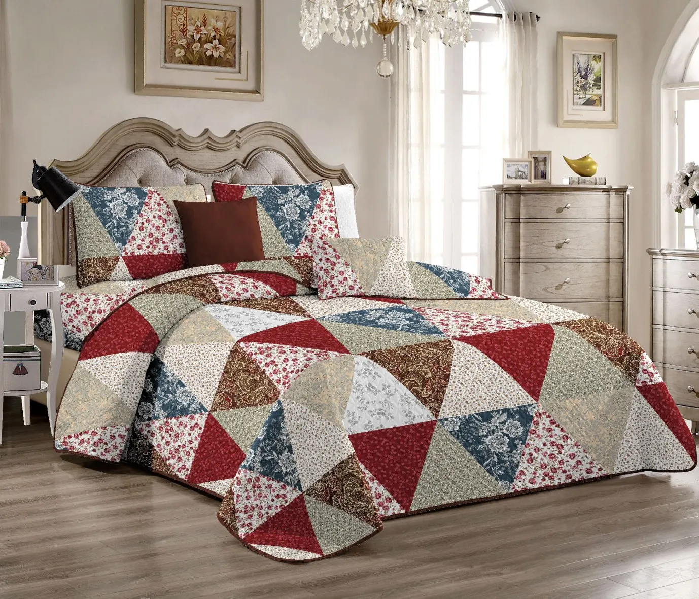 Aoyatex Печатных Лоскутное покрывало нового дизайна 5 шт./набор индивидуальный дизайн хлопок/поли-наполнитель печать одеяло