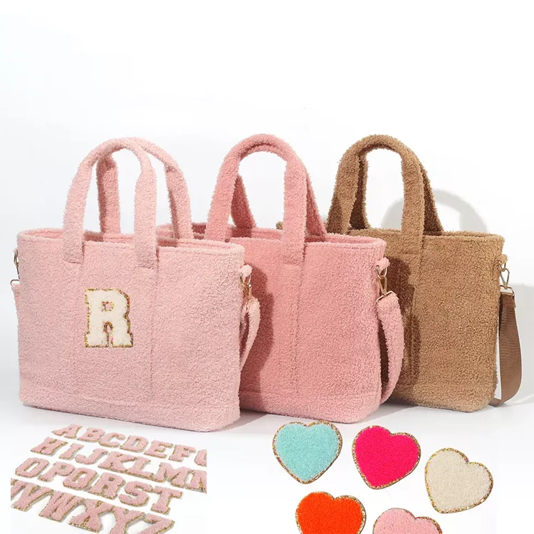 Fashion Rts Soft Faux Fur Furry Lamb Sherpa Teddy Fleece Handbag Messenger Bags Sherpa Tote Bags