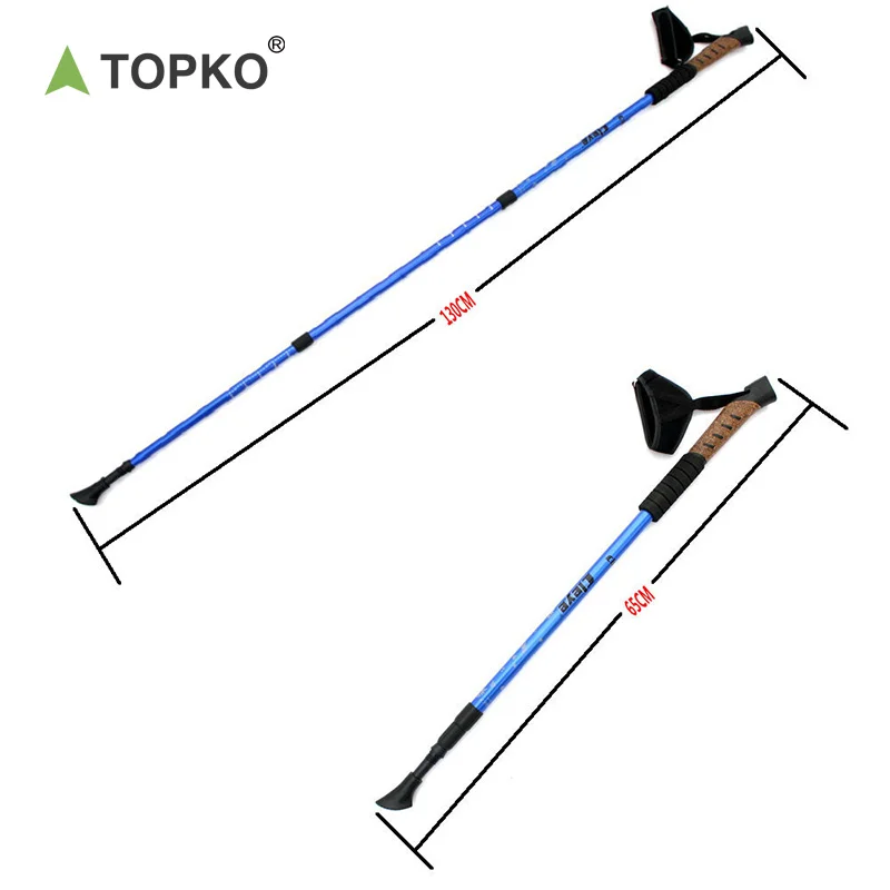 TOPKO Custom LOGO Foldable Cork Aluminum Cane Telescopic Non-slip Cane Trekking Pole Walk Stick