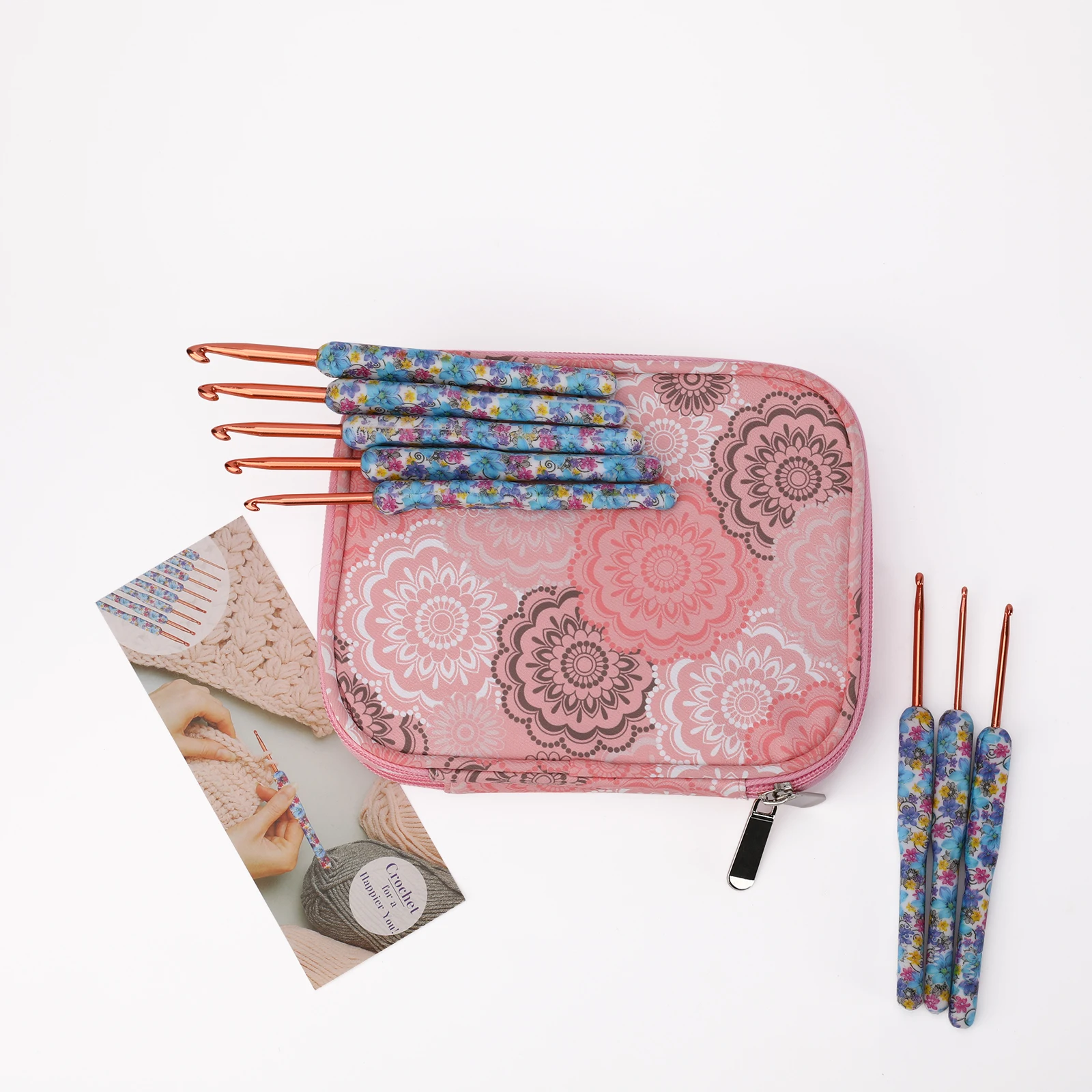 Looen Factory 2-Type Soft Hook Knitting Needles Small Size Silicone Crochet Set DIY Beginners Experienced Crafters Metal Gift