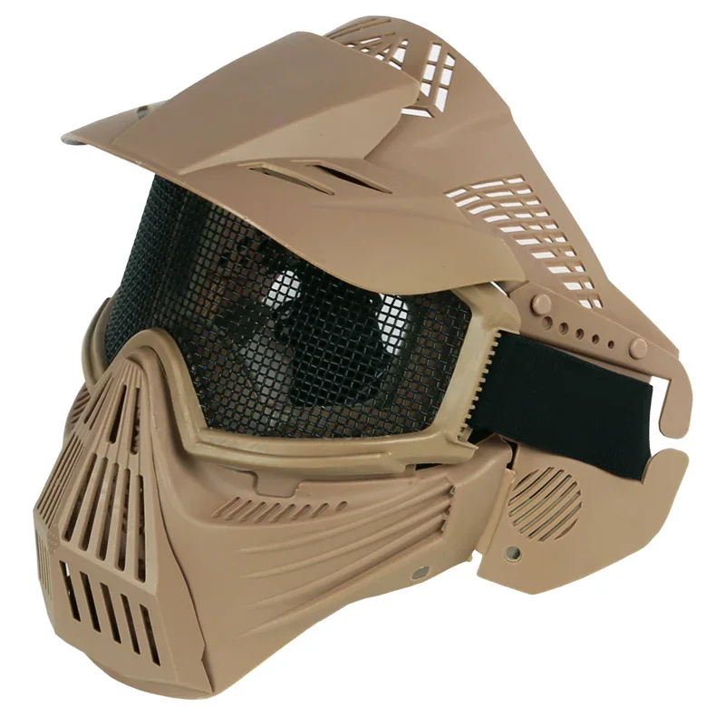 CS Protective Eyewear Metal Steel Mesh Face Wear Outdoor Hunting Paintball Mask Goggles Nylon materials Strap