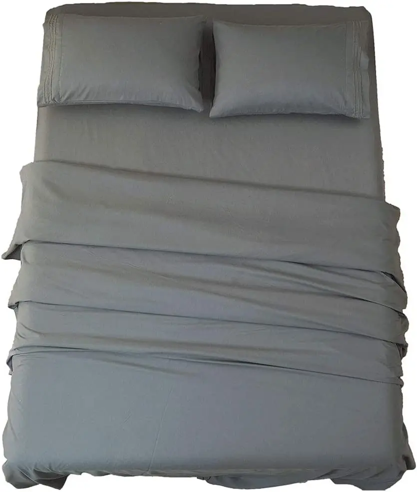 Solid Color 100% Polyester Microfiber Fabric Dyed Brushed Bedsheet Fabric