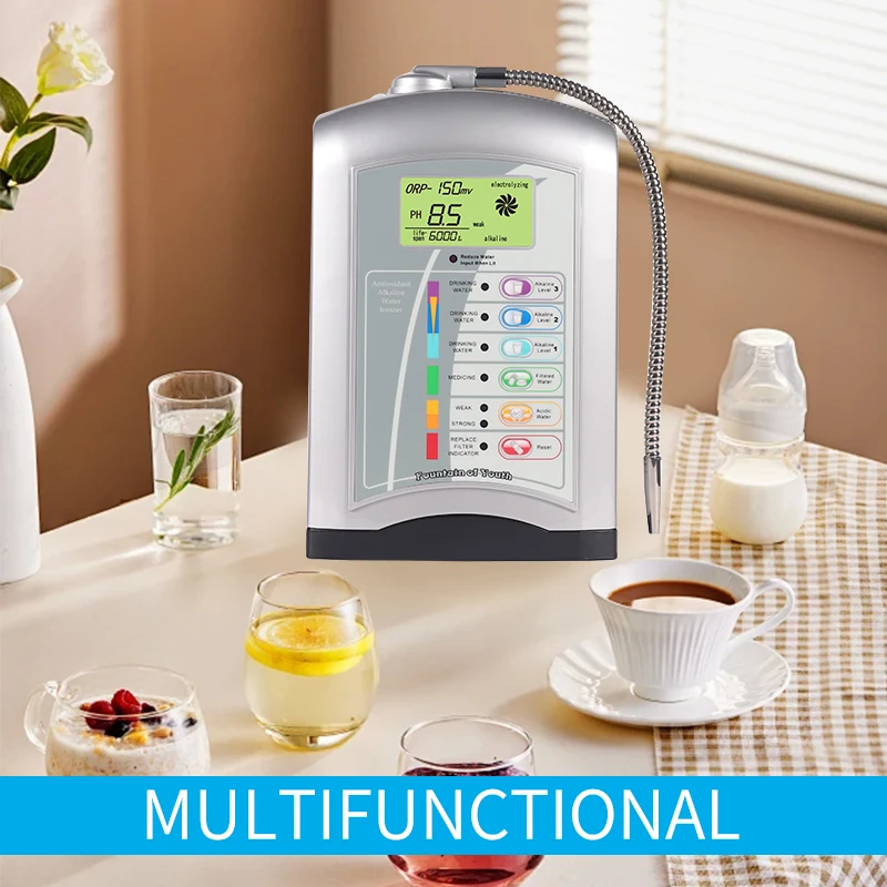 Terveellisen juomaveden annostelija Alkaline Water Ionizer PH ionisoitu vesi ionisoitu