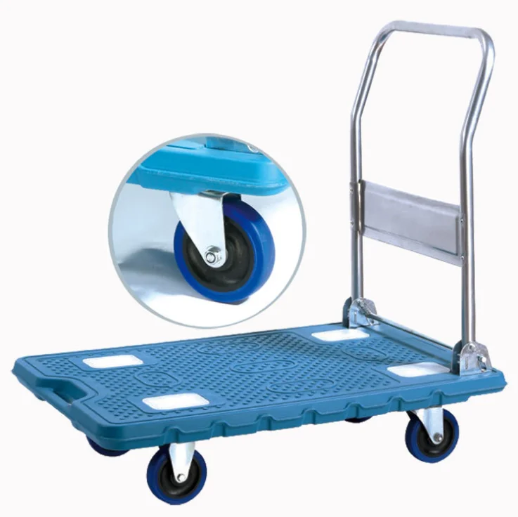 ph300 Foldable Platform Trolley warehouse Hand Carts Plastic hand truck
