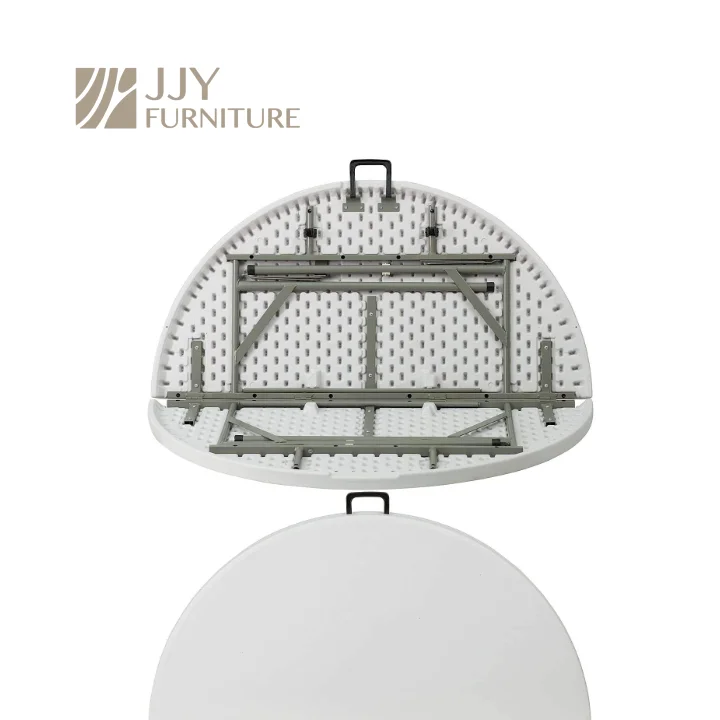 JJY-ZDZ-G002 Round Plastic Foldable Dining Table for Events and Wedding Banquets - New Arrival