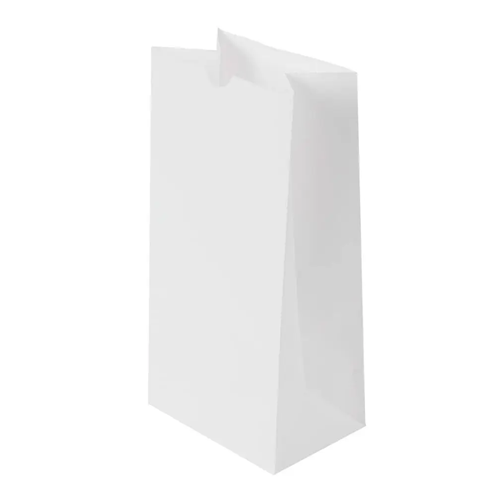 Wholesale price white  Paper Grocery Bag No Handle Take Away Bag for bread bag logo printing