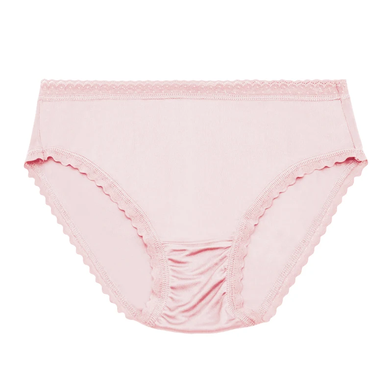Mansphil silk and viscose lace trimmed lingerie breathable and soft women underwear