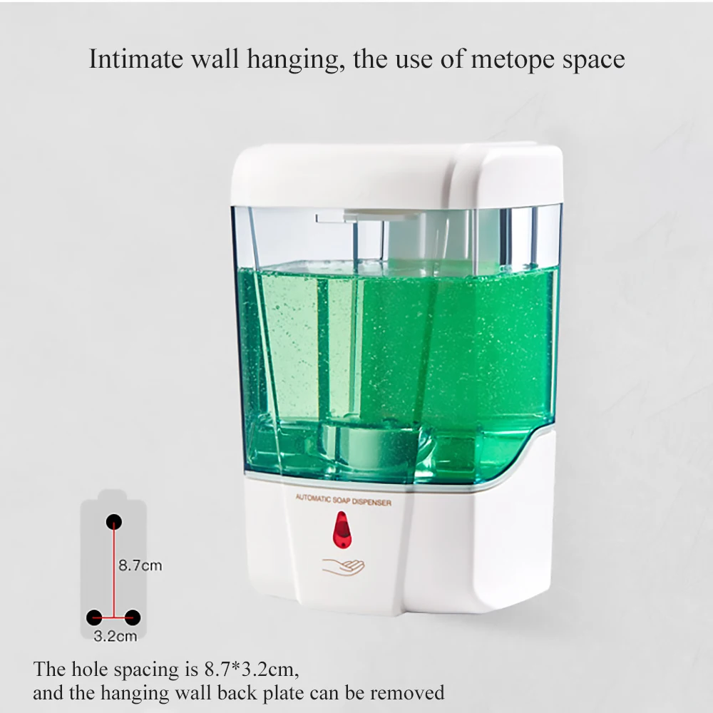 
Automatic Liquid Soap Dispenser 700ml Wall Mounted Dispensers Touchless Sensor Infrared Soap Dispenser Hotel Plastic ABS Modern 