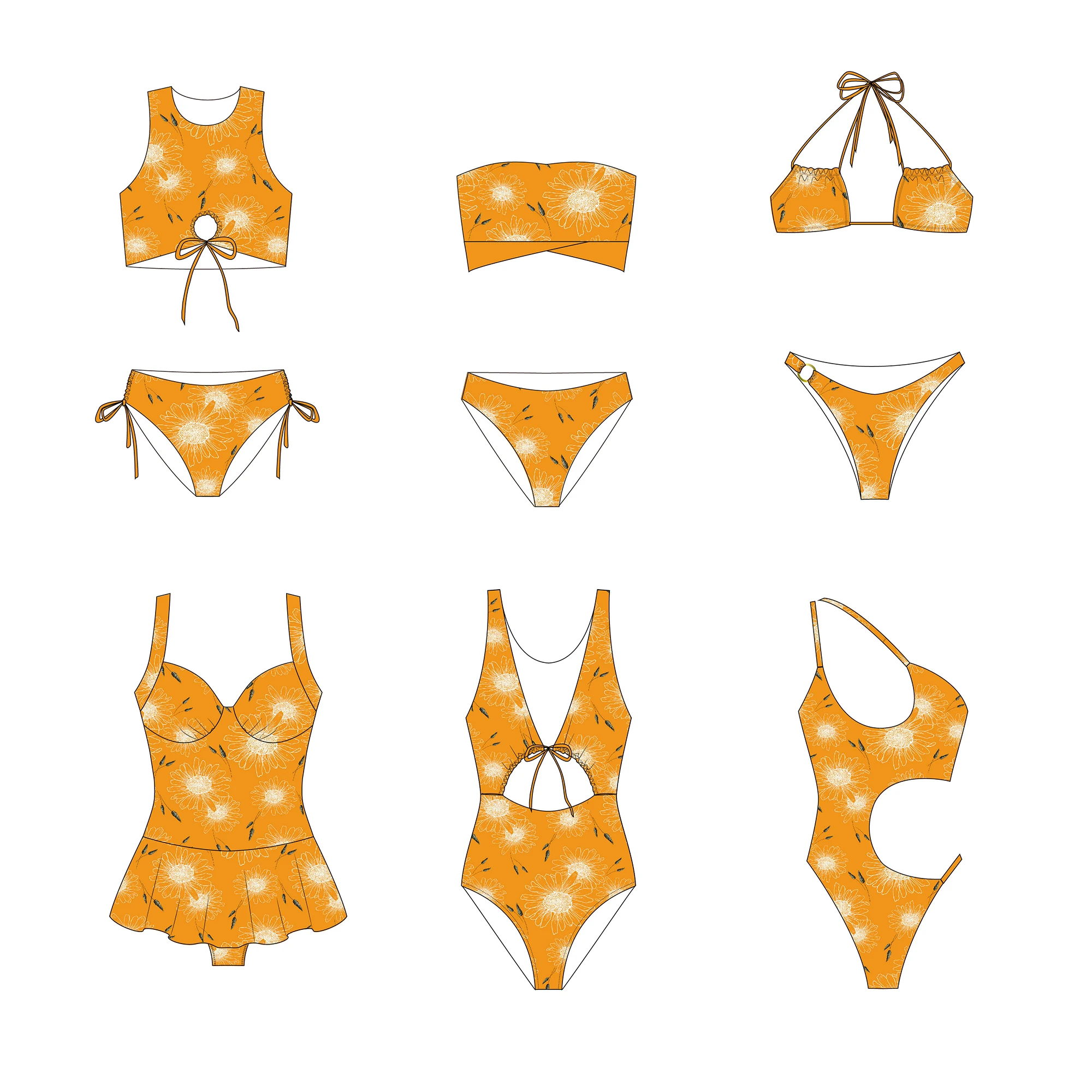 DS 2024 Swimsuit bikini women bright face sexy halter halter swimsuit three-piece package buttock swimsuit wholesale