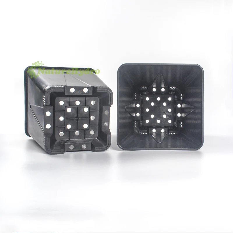 2 Gallon Black Square Plastic Nursery Grow Bucket Plant Pots For Sale